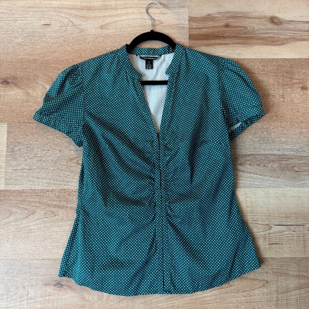 Vintage Club Monaco Polka Dot Blouse – Size Large